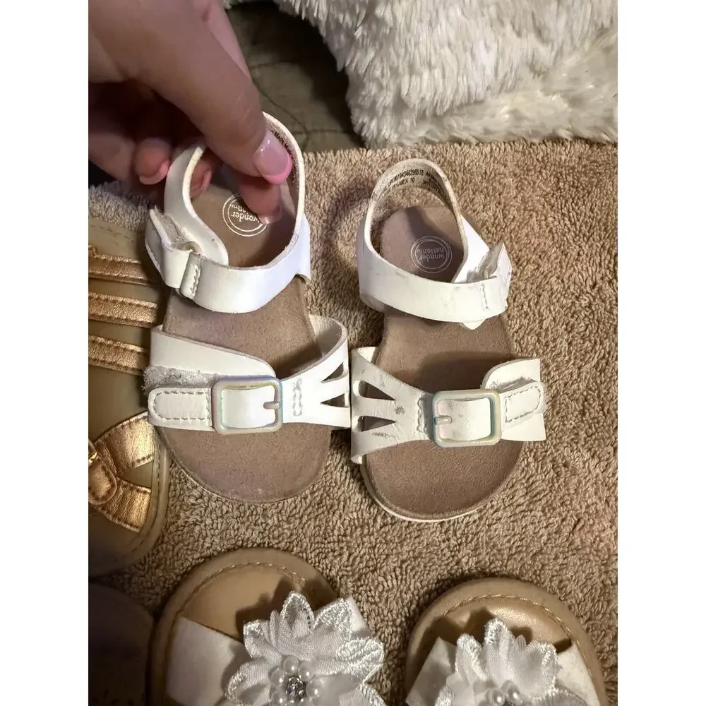 Girls Sandals bundle, 2 carters size (9-12M), 1 size 12m, and 1 size 3c